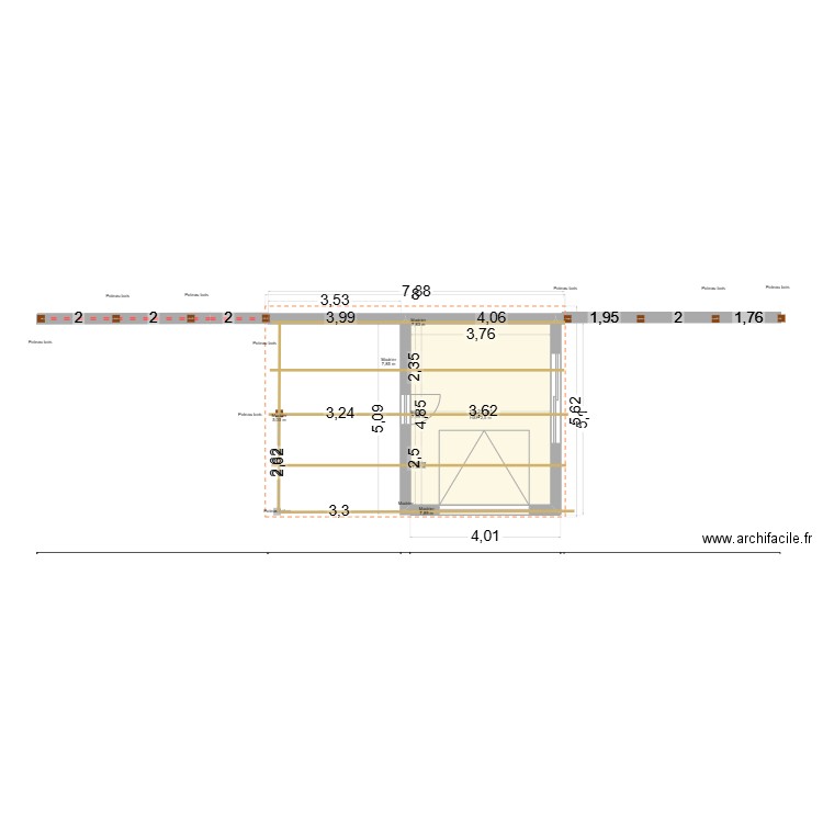 Prijet separation terrain. Plan de 1 pièce et 18 m2