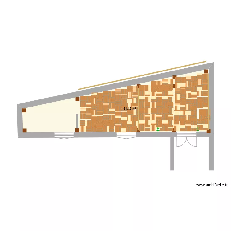 abri v&eacute;los terrasse 2. Plan de 1  et 21 m²