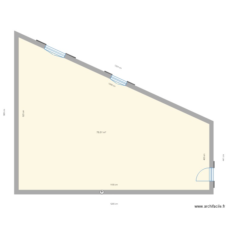 MAISON CAZOUL plan vierge PREMIER. Plan de 1 pièce et 77 m2