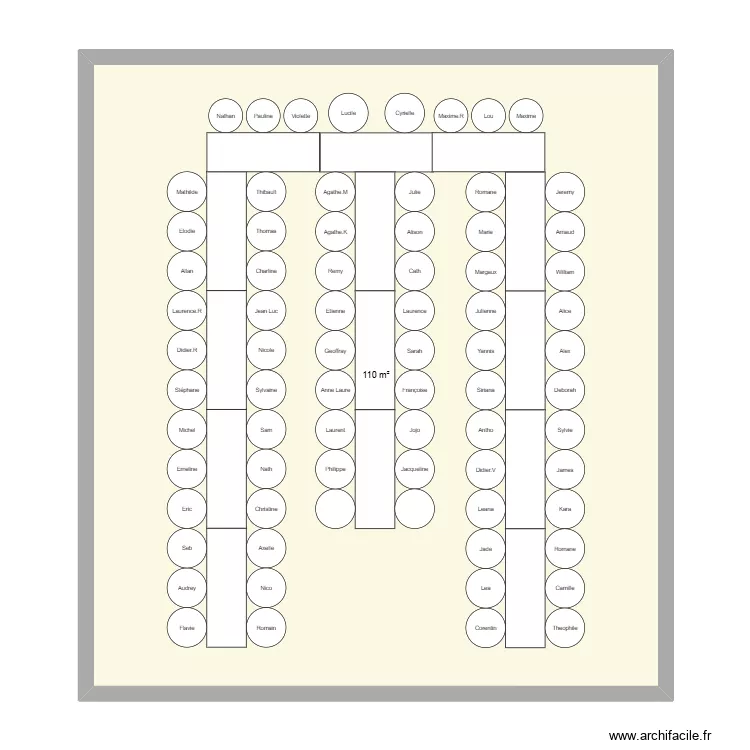 Mariage bis. Plan de 1 et 110 m² Mariage bis. Plan de 1 et 110 m²