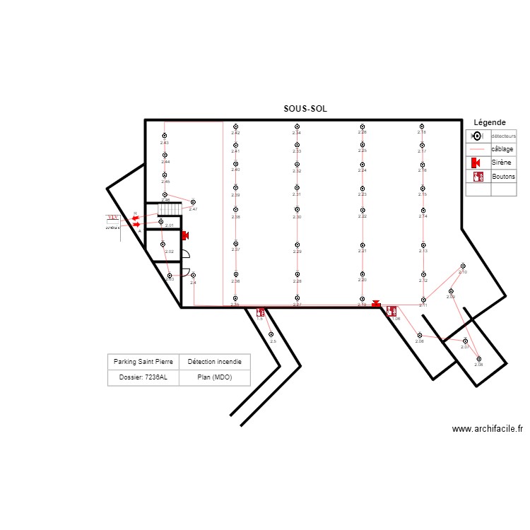 parking st pierre. Plan de 2 pièces et 18 m2