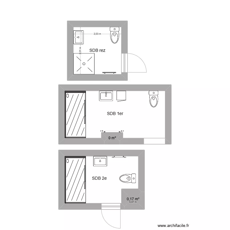 salles de bain croquis. Plan de 