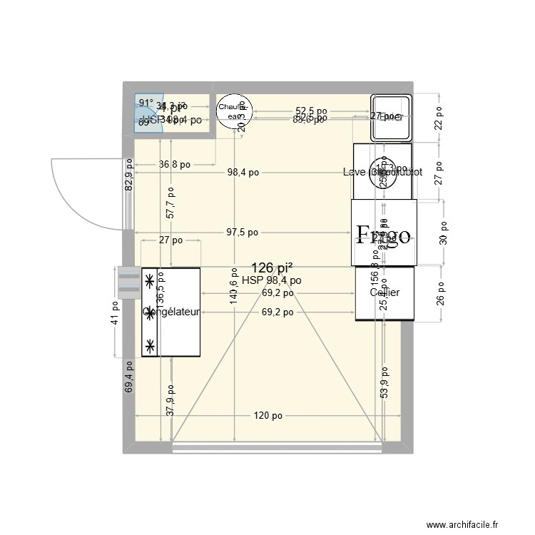 Garage BB. Plan de 2 pièces et 12 m2