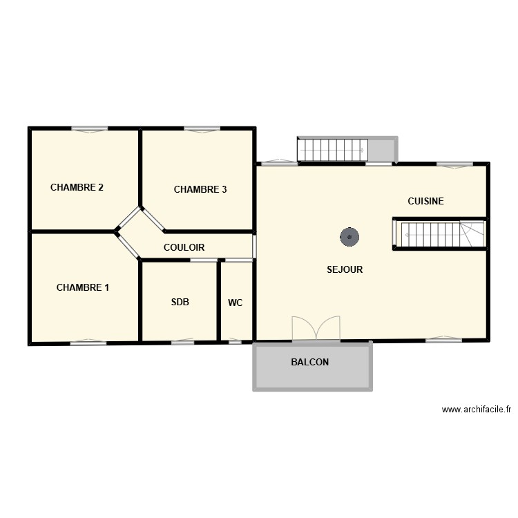 PERRAUDEAU 1ER. Plan de 8 pièces et 104 m2