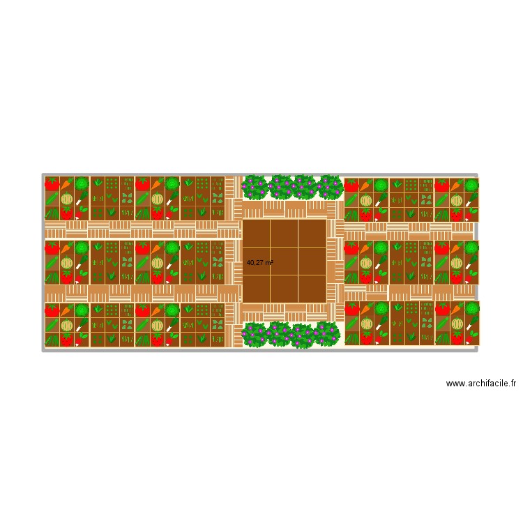 JARDIN V2. Plan de 1 pièce et 40 m2