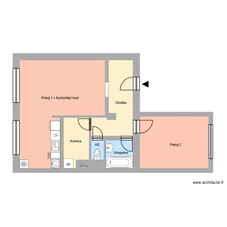 Sokolská třída 2402, byt 7. Plan de 12 et 179 m² Sokolská třída 2402, byt 7. Plan de 12 et 179 m²