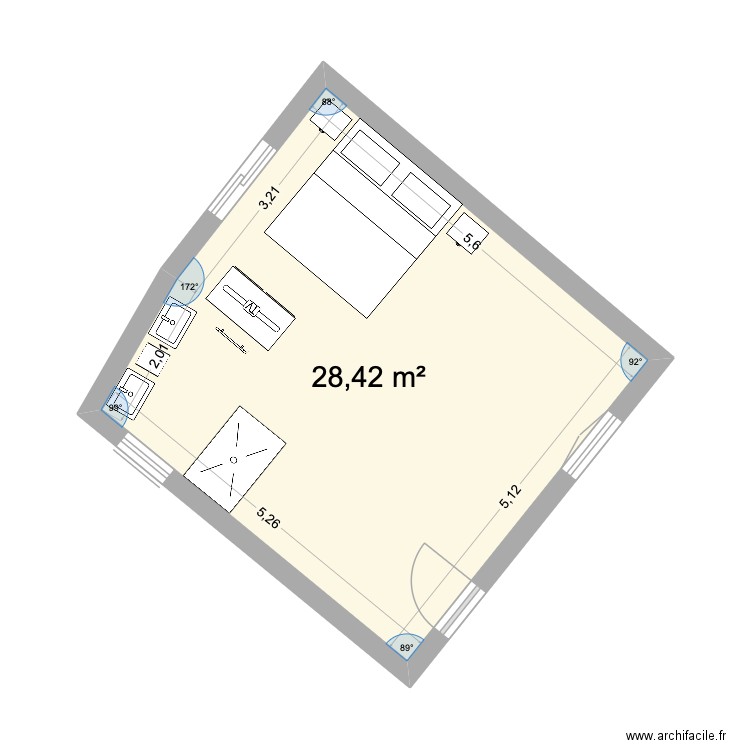FINAL INTERIEUR. Plan de 1 pièce et 28 m2