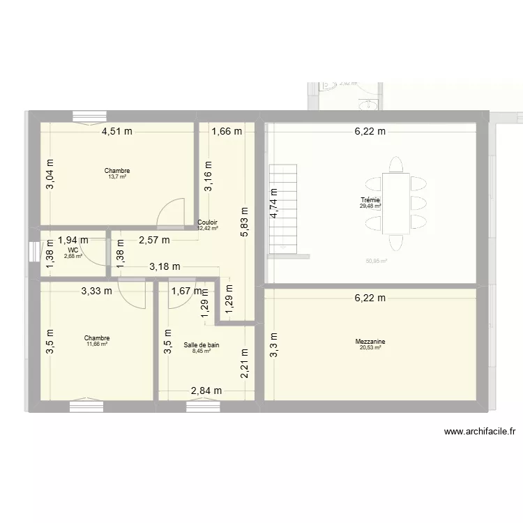 Plan maison Montmerle. Plan de 