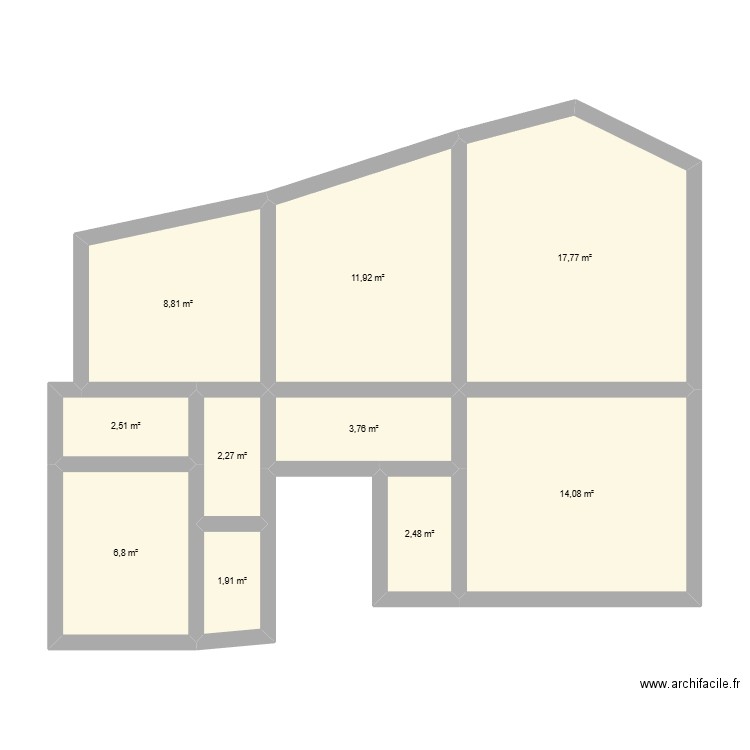 Appart bibay by MK 2. Plan de 10 pièces et 72 m2