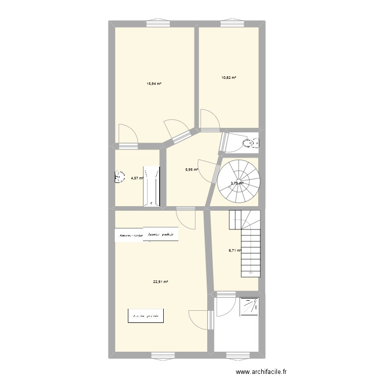 charcot 2e E. Plan de 7 pièces et 71 m2