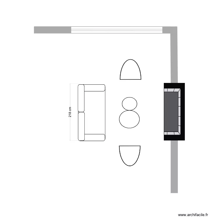 DEEP cheminée 228 cm. Plan de DEEP cheminée 228 cm. Plan de