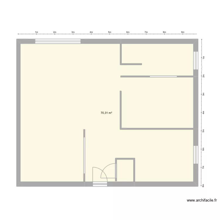 Architecture d&rsquo;int&eacute;rieur. Plan de 1  et 70 m²