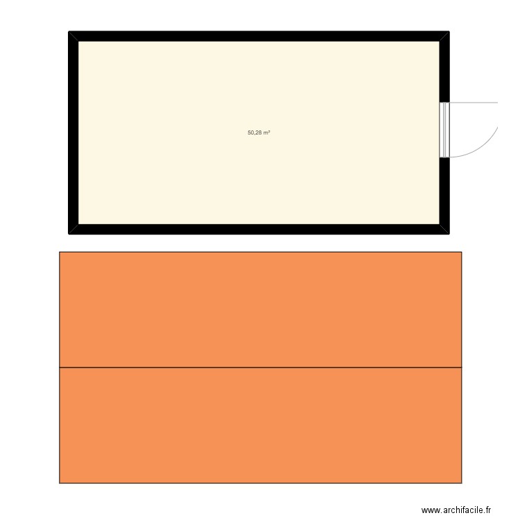 Poulailler. Plan de 1 pièce et 50 m2
