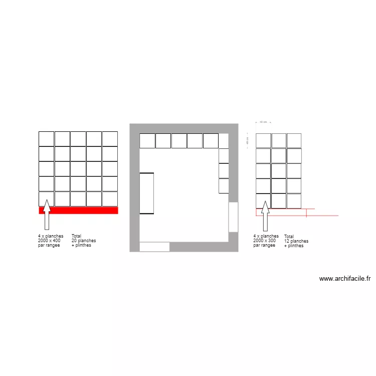 dressing ca53. Plan de 1  et 7 m²