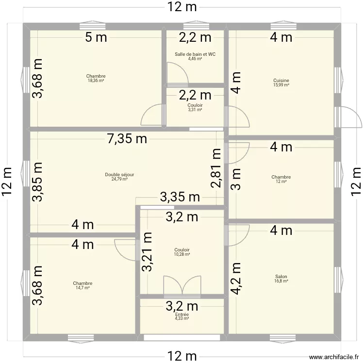 Plan 2. Plan de 10 pièces et 125 m² Plan 2. Plan de 10 pièces et 125 m²