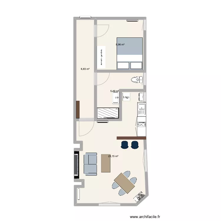 Salon Appart. Plan de 