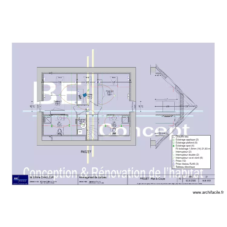 Chauleur PLENEUF. Plan de 