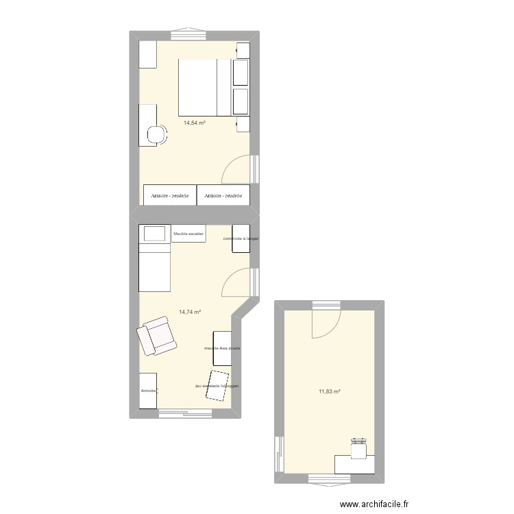 Maison Ruz 36. Plan de 3 pièces et 41 m2