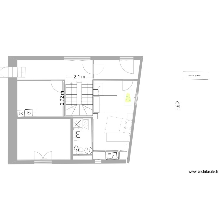 rdc studio 1. Plan de 0 pièce et 0 m2