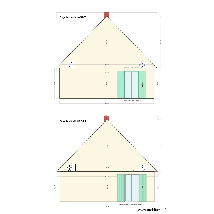 Façade Jardin. Plan de 0 pièce et 0 m2