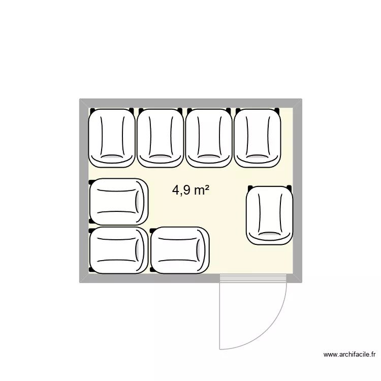 poubelle 74 bld Barb&egrave;s. Plan de 1  et 5 m²