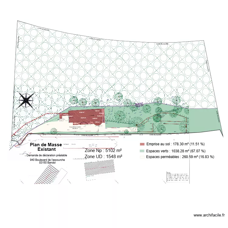 Escourche plan de masse existant. Plan de Escourche plan de masse existant. Plan de