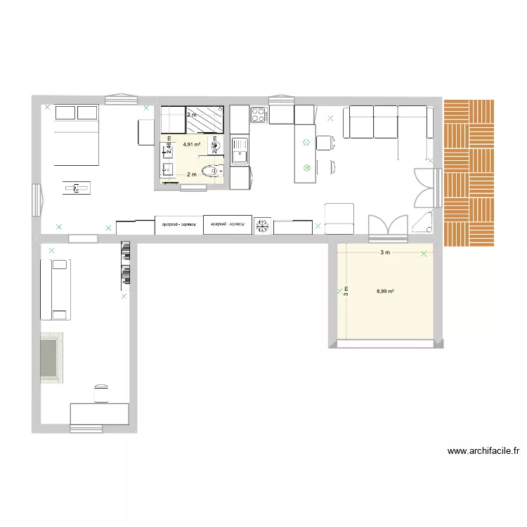 MEYRARGUES projet cuisine gite3. Plan de 