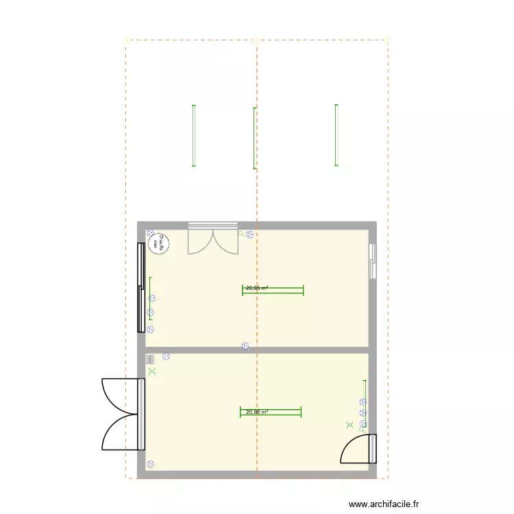 Garage Delphine Sylvain. Plan de 2 et 42 m² Garage Delphine Sylvain. Plan de 2 et 42 m²