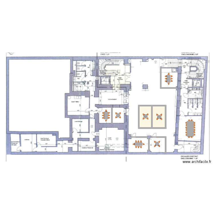R-1 7 Liège. Plan de 2 pièces et 28 m2