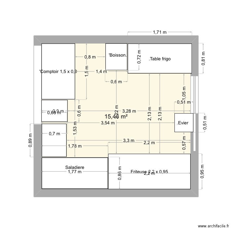 'Robertville 2. Plan de 1 pièce et 15 m2