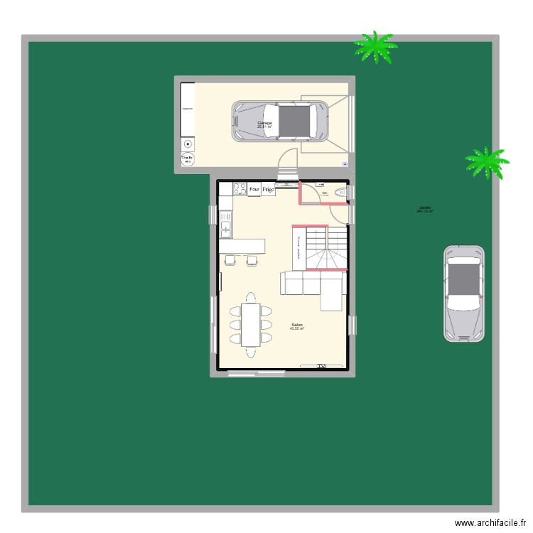 Haut de Palayson v1. Plan de 4 pièces et 452 m2