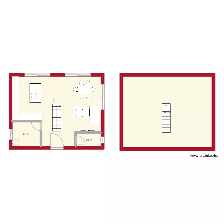 maison Rousset. Plan de 4  et 110 m²