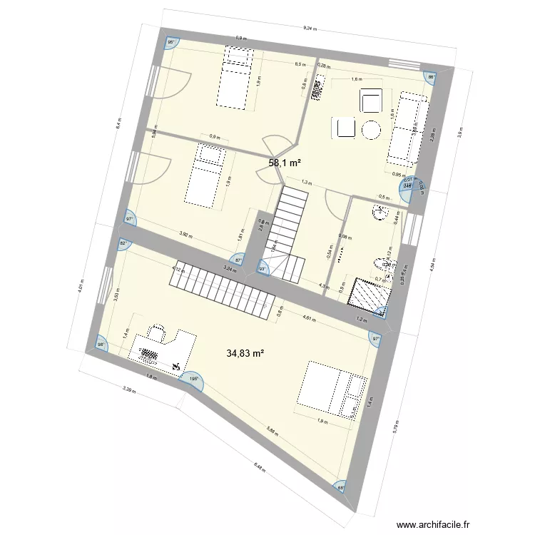 Mey 1er etage version salon. Plan de 