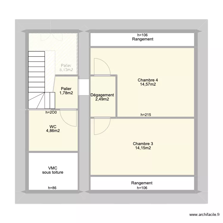 la maison, l'isolation et les pi&egrave;ces. Plan de 
