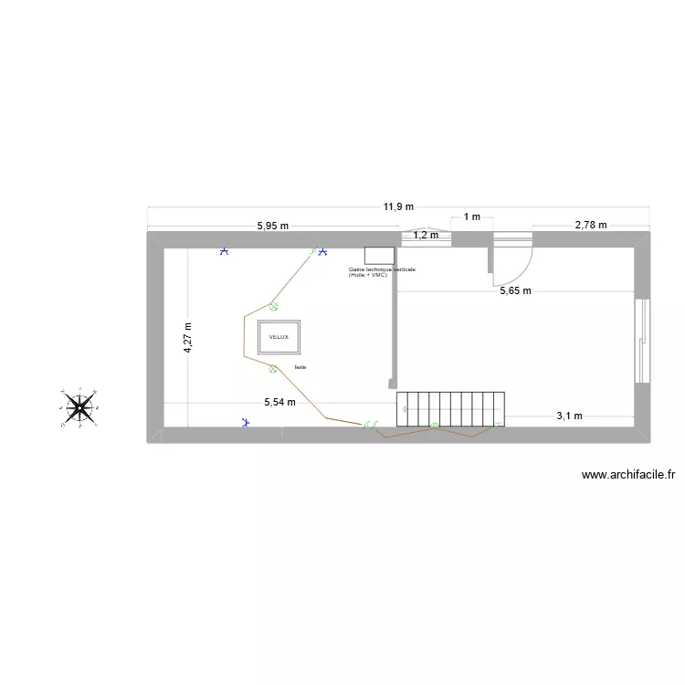 Plan ext Langeot &eacute;tage. Plan de 