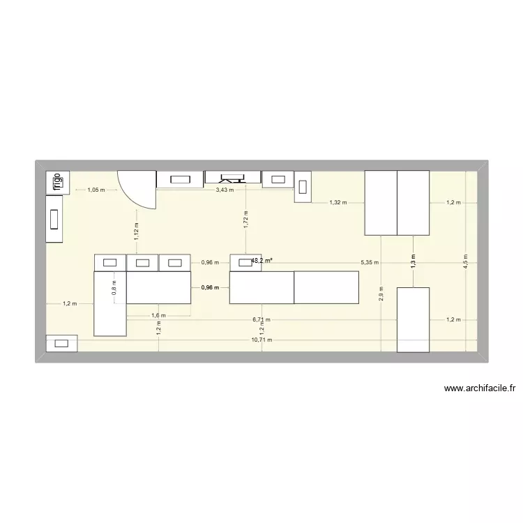 v2 paln etg. Plan de 1 Pièce et 48 m²