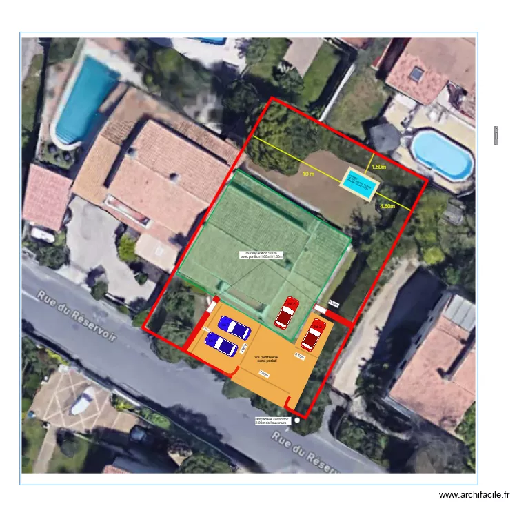 parking sans portail choix N&deg;3. Plan de 