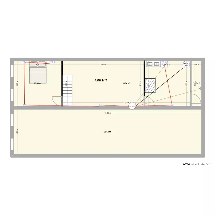 R+2:PRISES/INTERNET/CIRCUITS SPECIALISES. Plan de 4 Pièces et 117 m² R+2:PRISES/INTERNET/CIRCUITS SPECIALISES. Plan de 4 Pièces et 117 m²