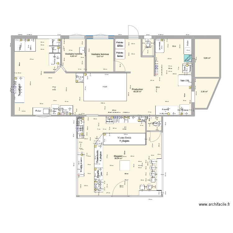 BOULANGERIE NOUSTY jb. Plan de 9 pièces et 130 m2