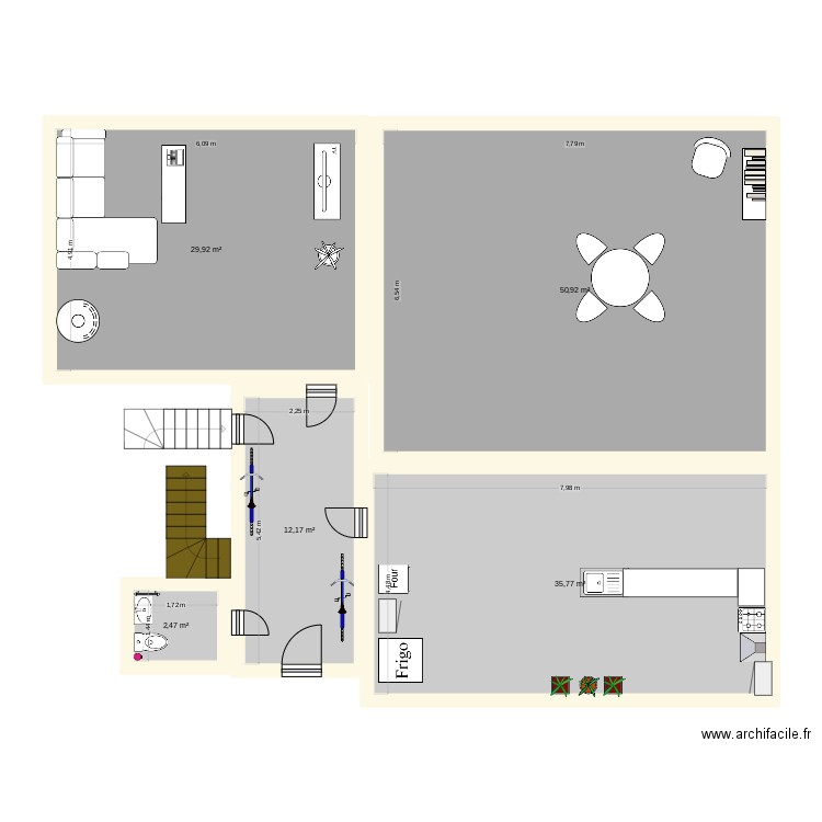 maison papa. Plan de 5 pièces et 131 m2