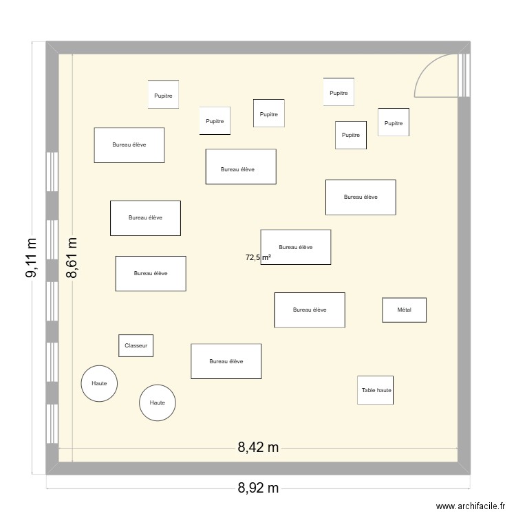 Classe de rêve Mona. Plan de 1 pièce et 73 m2