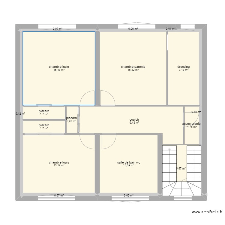 1 etage. Plan de 30 pièces et 168 m2