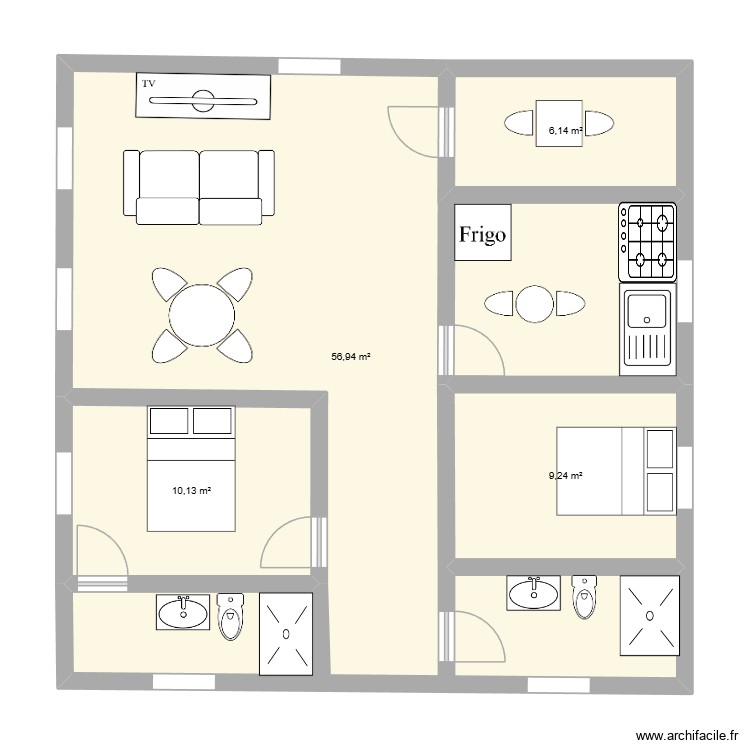 Plan 100 m&sup2;. Plan de 0 pièce et 0 m2
