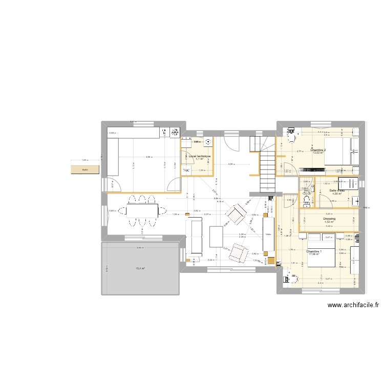 Zola1. Plan de 14 pièces et 96 m2