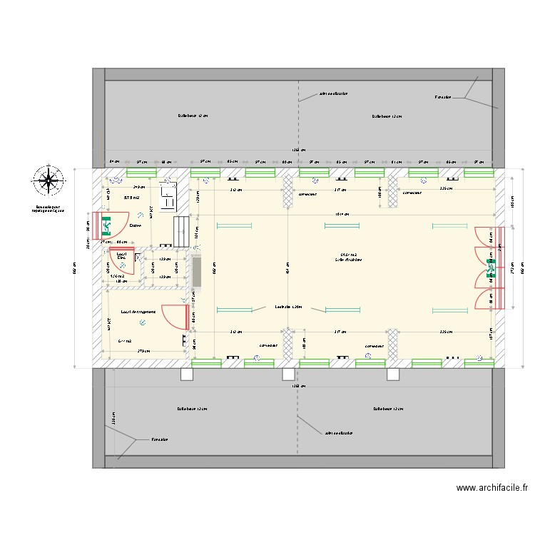 Salle de rencontre peyssac. Plan de 4 pièces et 76 m2