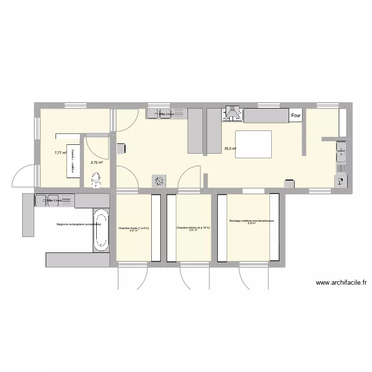 labo transfo 2. Plan de 6  et 66 m²