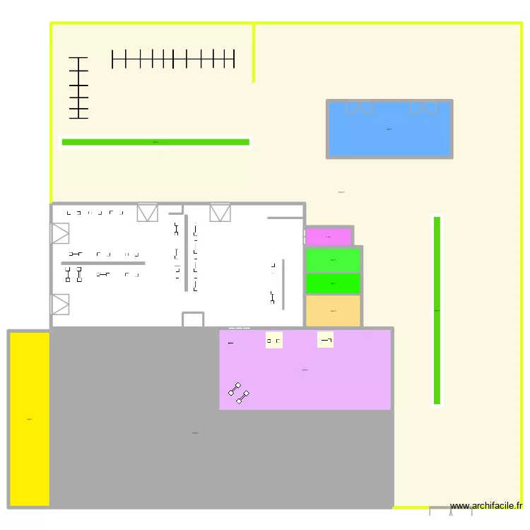 garage. Plan de 12  et 3390 m²