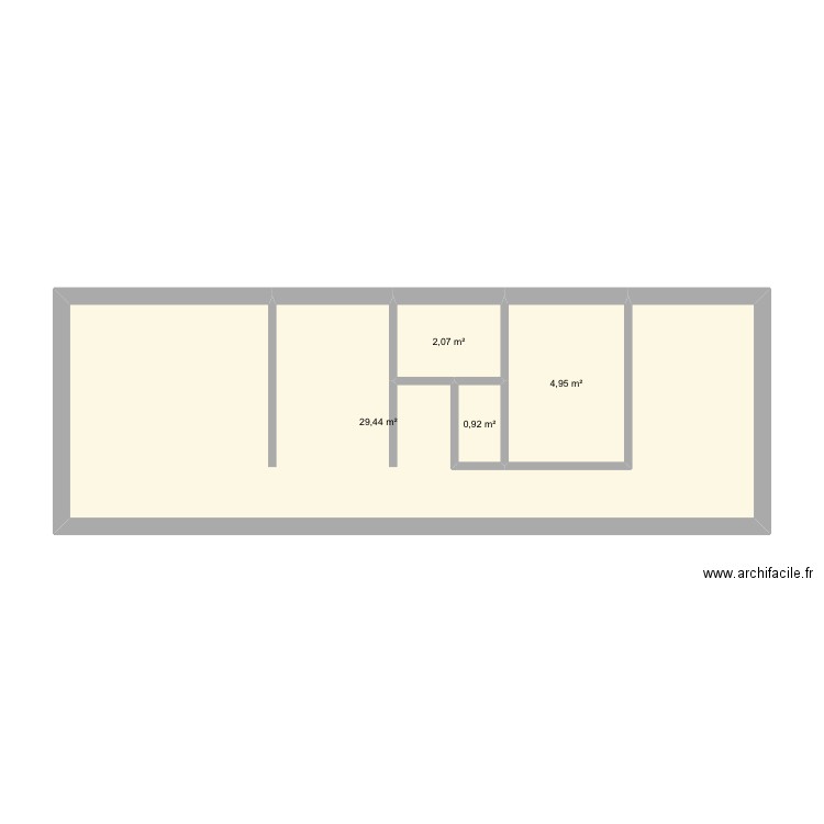 Maison silly actuel. Plan de 4 pièces et 37 m2