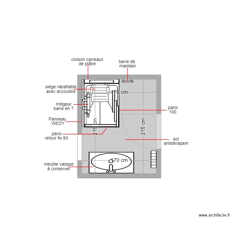 ettouati. Plan de 1 pièce et 4 m2