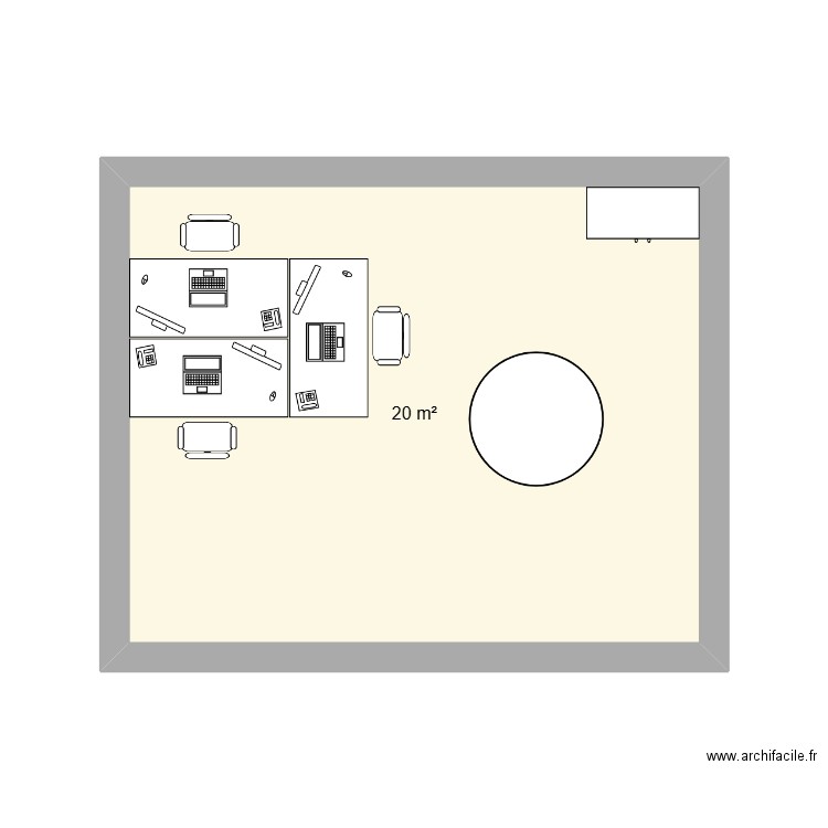 Bloc 2  2. Plan de 1 pièce et 20 m2